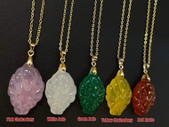 NINE TAILED FOX STONE IN STAINLESS CHAIN CHARM NECKLACE 999