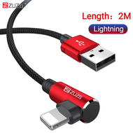 ZUZG 2M USB Cable for iPhone 13 12 11 Pro Max Xs X 8 Plus Cable 2.4A Fast Charging Cable for iPhone 7 SE Charger Cable USB Data Line