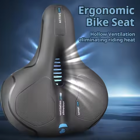 Ergonomic Bike Seat, Double Shock - Absorption & Hollow Ventilation, ultra soft comfortable Non - Sl
