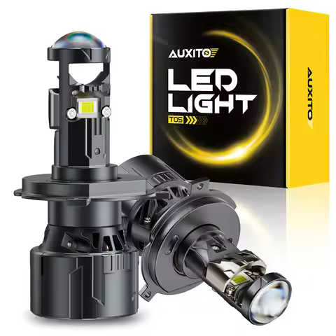 AUXITO 2Pcs 25000LM H4 LED Projector Lens Headlight Bulb High Power Mini H7 Led Lights CANBUS Left R