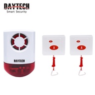 DAYTECH Waterproof Touch Doorbell Wireless SOS Emergency Alarm for Elderly 433Mhz 1 Strobe Siren and