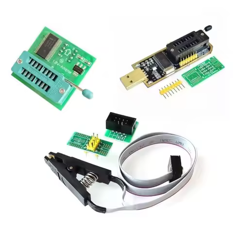 CH341 Series EEPROM Flash BIOS USB SOP8 Test Clip For EEPROM programming+2 adapters 1.8V adapter for