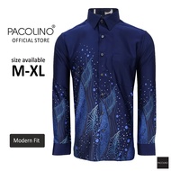 Pacolino Malaysia Men Batik Long Sleeve Modern Fit - Blue Colour 22624-BK0220-D