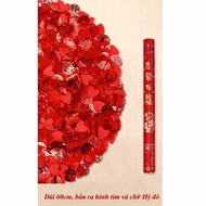 Heart-shaped red glitter paper nozzles & the word Joy - Wedding fireworks to decorate weddings, enga