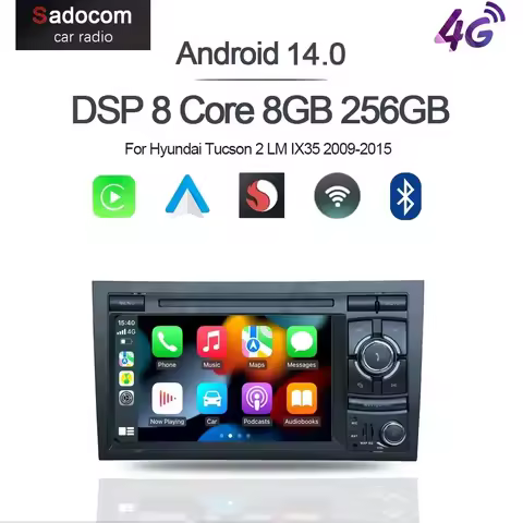 Carplay DSP IPS Android 14.0 12GB +256GB 8Core Multimedia Player GPS RDS Radio Bluetooth Wifi For Au