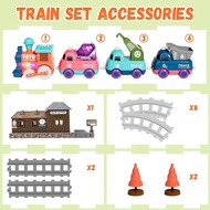 Electric Train Set for Toddlers, Magnetic Train Toys with Light and Music, Toddler Train Track Plays