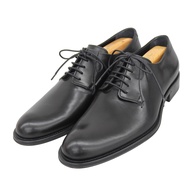Unused GIORGIO ARMANI Armani men's plain-toe lace-up leather shoes, size 41, black, with box and dus