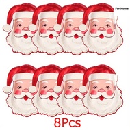 8PCS Dinnerware Set Christmas Party Xmas Tableware Eco-Friendly Santa Claus Festive Vibes Red Dispos