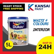 5 Liter ICI DULUX Inspire Interior Smooth Sheen Paints Cat Dinding Dalam Rumah Bilik Ruang Tamu Dapu