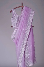 SAREE FABRIC :SAREES FABRIC.:Organza Silk  Work: Premium Organza Silk with Embroidery Thread 🧵 & Seq