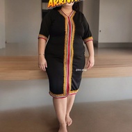 BIDAYUH STYLE ETHNIC BLACK DRESS