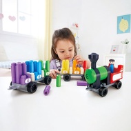 【禮物推薦-創意積木】德國PolyM 彩虹數字火車積木組63件組