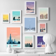 Framed Paris London Berlin Travel Poster Vintage Wall Art Canvas Painting Nordic Posters And Prints 
