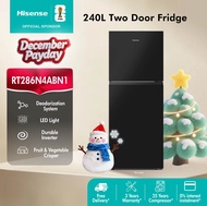 [FREE INSTALL] Hisense 2 Door Inverter (240L) Refrigerator Fridge RT286N4ABN1 - Black