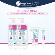 (BUNDLE DEAL) Ceradan Gentle Cleanser 280ml * 2 + Hydra Cream 30g + Soothing Gel 10g