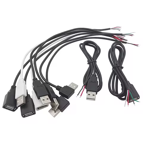 0.3m 1m 2m 5V USB Power Supply Cable 2P 4P USB 2.0 A Female Male Wire Jack Plug Charger Charging Cor