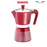 Ấm nấu cà phê Moka Pot Pedrini Infinity Passion Màu Đỏ - 1 cup 2 cups 3 cups 6 cups - Xuất xứ Ý