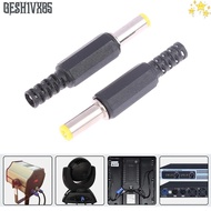 GESH1VX65 Male Barrel Connectors, Black 5.5mm x 2.5mm 5.5mmx2.1mm DC Power Plugs, Monitoring DC Powe