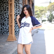 BASEBALL JERSEY || NAVY WHITE DODGERS BASEBALL CLOTHING