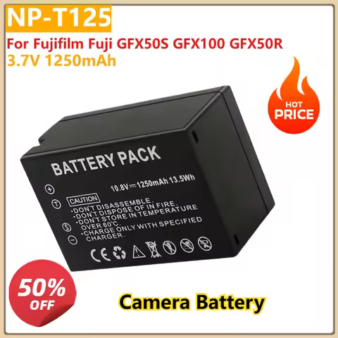 for Fujifilm Fuji GFX50S GFX100 GFX50R Replacement Camera Battery NPT125 NP-T125 10.8V 1250mAh
