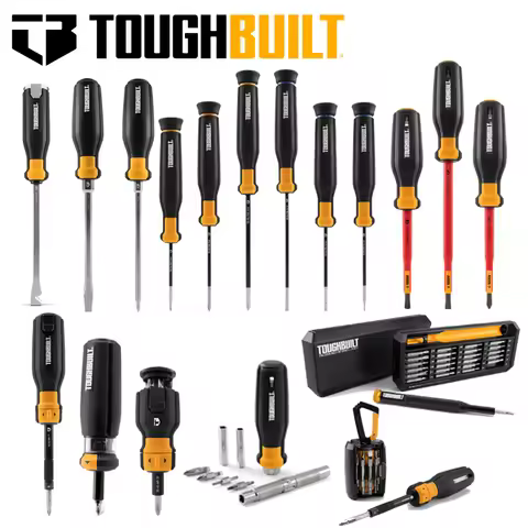 TOUGHBUILT Screwdriver Bi-material Handle Multifunctional Sturdy Durable Hand Tool TB-H5-MR-30 TB-H5
