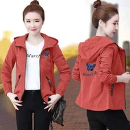 Áo Khoác Nữ Áo Khoác Mỏng In Hình Mới Mùa Thu Áo Khoác Ngắn Tay Dài Cho Nữ Áo Khoác Có Mũ Dáng Rộng