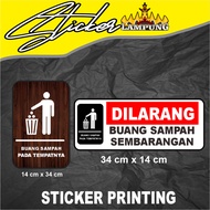 Sticker Dispose Of Garbage In Place Sticker PRINTING Sticker Notification