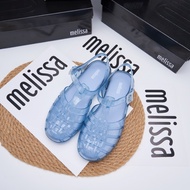 melissaรองเท้าแตะโรมันใหม่คัตเอาท์ตาข่ายตัดรองเท้า แก้ว ใสรองเท้าแตะ