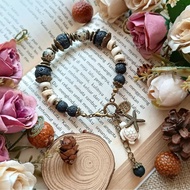 Vintage Ethnic Natural Stone Bracelet Samea Gemstone Bracelet Dalmatian Jasper