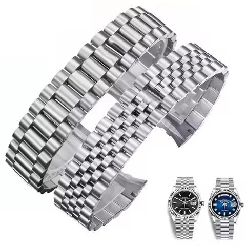 904L Solid Stainless Steel Watch Accessories Band For Rolex DATEJUST DAY-DATE OYSTERPERTUAL DATE Sil