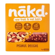 (Expiry 27th august 2024) Nakd Peanut Delight Raw Fruit & Nut Bars 140g