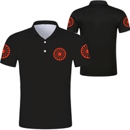New Fashion Men's Polo Shirt 3D Gypsy Flag T-Shirt Top Summer Short Sleeve Polo Shirt Black Pattern 