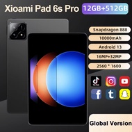 2025 Global Edition Original Pad 6S Pro HD 4K Android 13 12GB+512GB 10000mAh GPS 4G/5G Dual SIM Blue