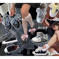 4CM Widened Snow Sa Shoelace Wooden Ear Edge Colorful Gauze Lace Flat Wide Ribbon Shoe Lace