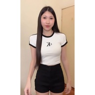 <READYSTOCK现货> CK刺绣线条圆领上衣T恤女 CK Embroidered Line Crew Neck Top women Tshirt