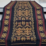 kain tenun Blanket Troso Jepara warna hitam kuning moti Toraja terbaru