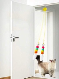 1入組懸掛式毛毛蟲設計貓咪互動玩具