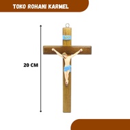 CATHOLIC HANGING CROSS 20 CM FIBER CORPUS CATHOLIC WALL CROSS/ CATHOLIC WALL DECORATIVE/