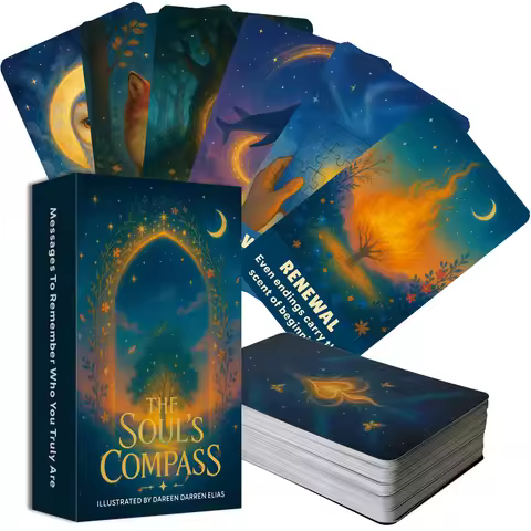 The Soul's Compass Oracle Deck, 80-cards With Messages for The Soul, Daily Reflection and Meditation