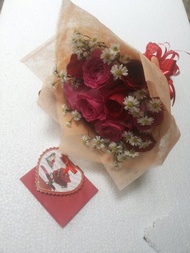 bunga handbouquet / bunga mawar asli