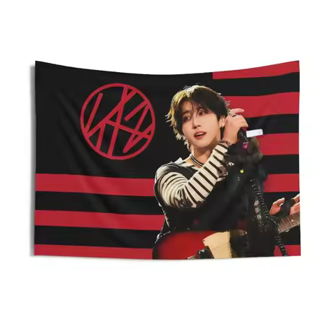 Tapestry Multiple Sizes Printed SKZ Han Jisung Guitar Concert Polyester Bedroom Dorm Background Vibr