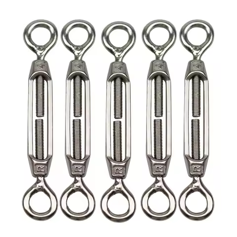 M4 Stainless Steel 304 Eye & Eye Turnbuckle Wire Rope Tension (5Pcs)