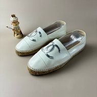 CHANEL/香奈兒 白銀雙C漁夫鞋 39碼