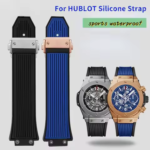 New Watch Accessories For HUBLOT Silicone Watch band For HUBLOT big bang sports waterproof strap con