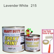 215 LAVENDER WHITE ( 5L ) HEAVY DUTY EPOXY PAINT ( FREE TOOLS ROLLER AND TAPE ) FOR FINISH FLOOR INTERIOR &amp; EXTERIOR FLO