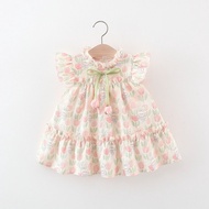 Girls Dress Girls Dress Style Children Girls Baby Pure Cotton Floral Dress Baby Princess Dress Korea