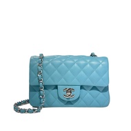 全新CHANEL A69900 CF20  24P 新色天空藍 羊皮/銀扣 MINI FLAP BAG #BRAND NEW #香榭站正品