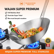 Mm - A080 - Frying Pan Premium Thick Stainless Steel Handle UK 36CM &amp; 34CM - Frying Pan Wok Non Stick Food Grade