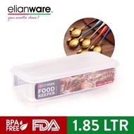 Elianware (1.85L) Long Rectangular Transparent Firdge Freezer Food Keeper Microwavable Food Containe