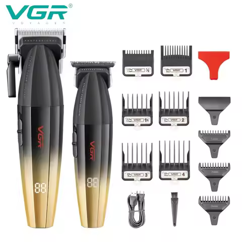 VGR Barber Clippers Professional Trimmer Adjustable Haircut 9000 RPM Hair Cutting Machine Electric H